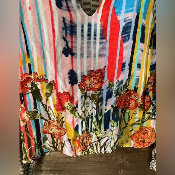 Anthropologie blouse rainbow medium - Picture 3 of 5